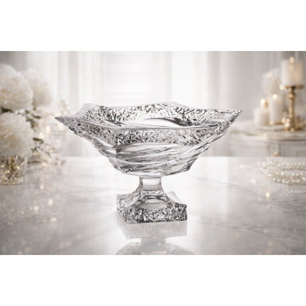 Misa kryształowa na nodze 33 cm Flamenco Ice