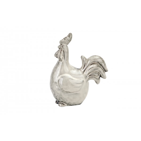 Figurka ozdobna Kogut szary 24 cm