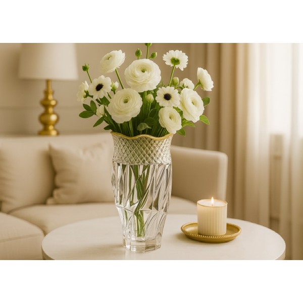 Wazon kryształowy 30 cm Flamenco Pyramid&Gold