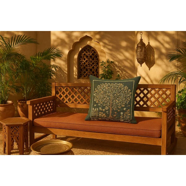 Poszewka dekoracyjna 45x45 cm Drzewo granat 4077AZ