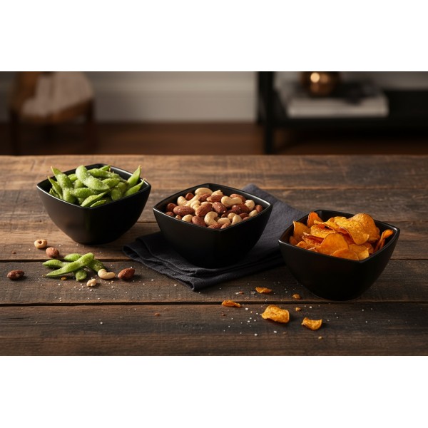 Komplet 3 salaterek Salsa 8 x 8 cm czarny AMBITION