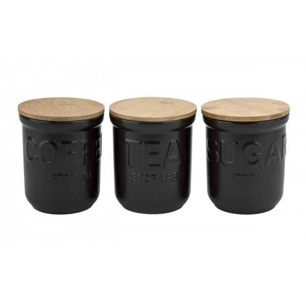 Kpl. 3 pojemników czarny mat