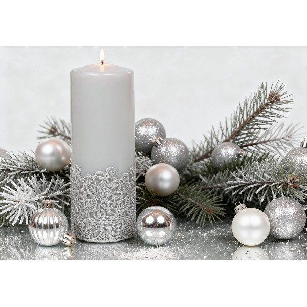 Świeca pieńkowa 20 cm Koronka j. popiel lakierowana