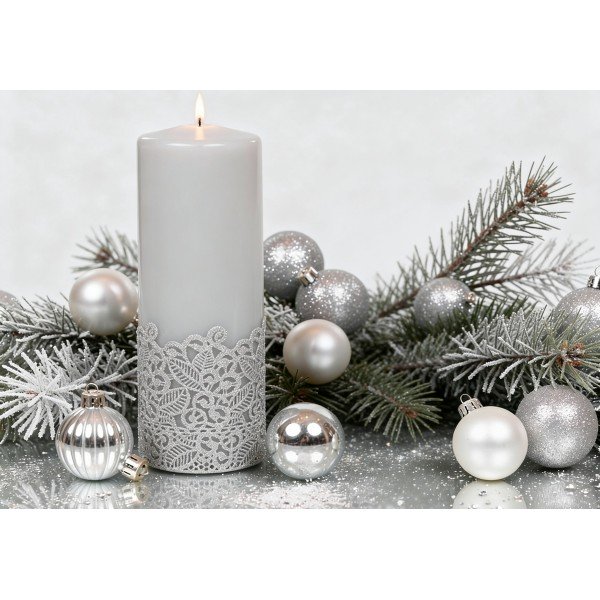 Świeca pieńkowa 20 cm Koronka j. popiel lakierowana