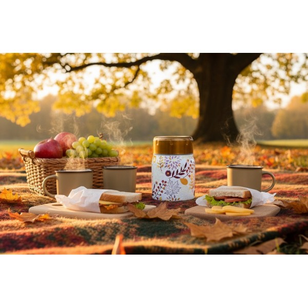 Termos obiadowy 0,5 L Ibili 721450H złoto - biały