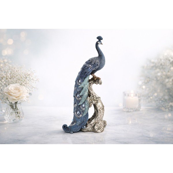 Figurka dekoracyjna Paw 40 cm niebieski 164730