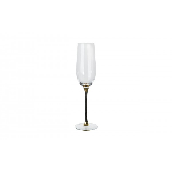 Kieliszek do szampana 250 ml z czarną nóżką TG0589