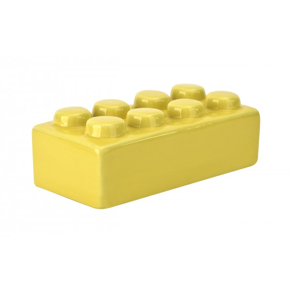 Skarbonka ceramiczna Klocek żółta 16x8x6 cm