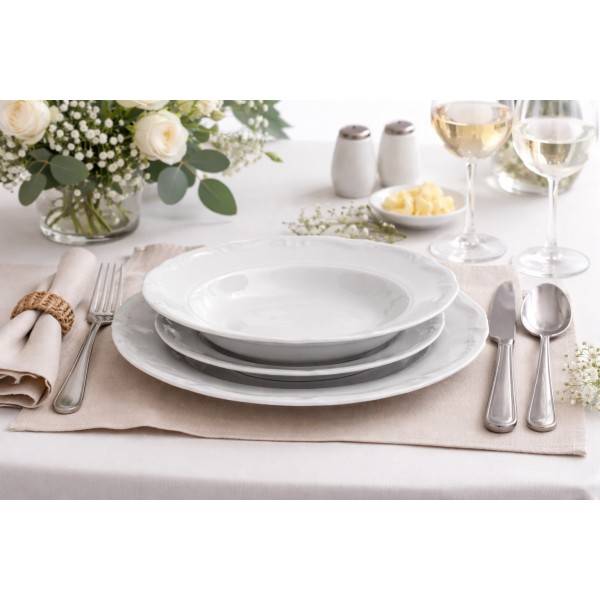 Komplet talerzy 6/18 Maria Teresa biała