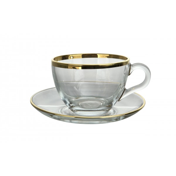 Komplet 2 filiżanek do cappuccino ze spodkami Golden Line