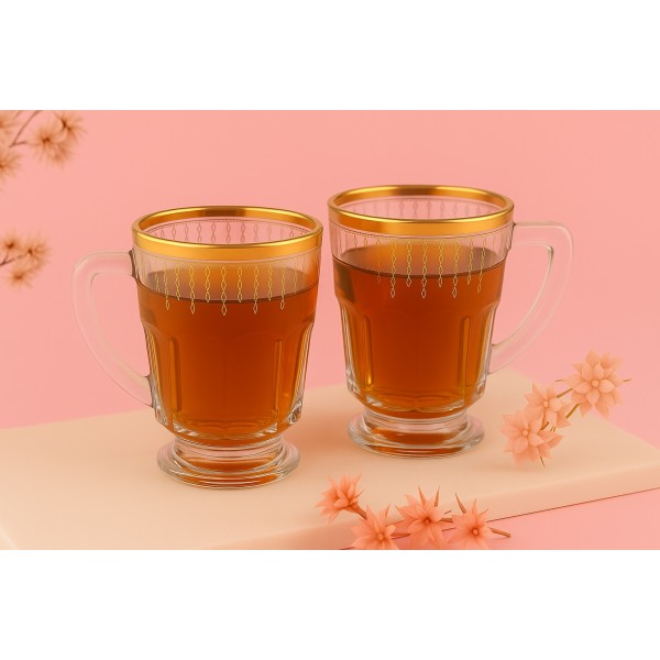 Komplet 2 filiżanek do herbaty/kawy 230 ml Koral Gold