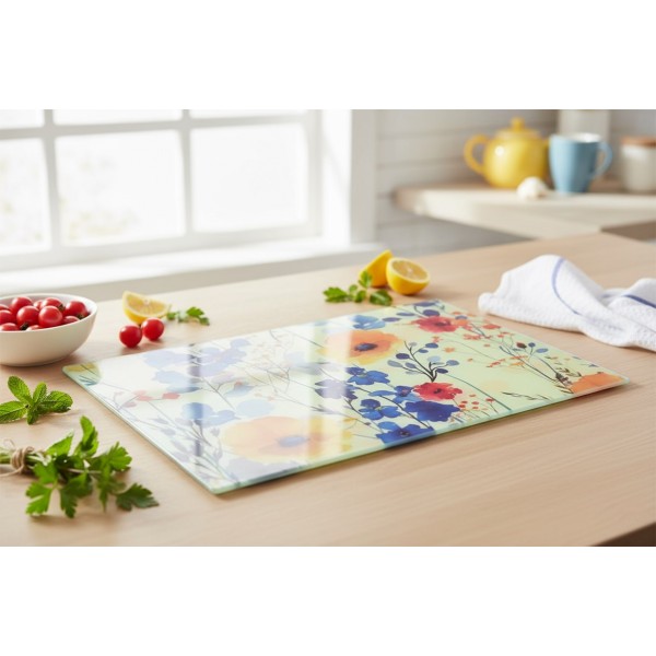 Deska szklana 20x30 cm Aria Kwiaty Polne HTXD0894