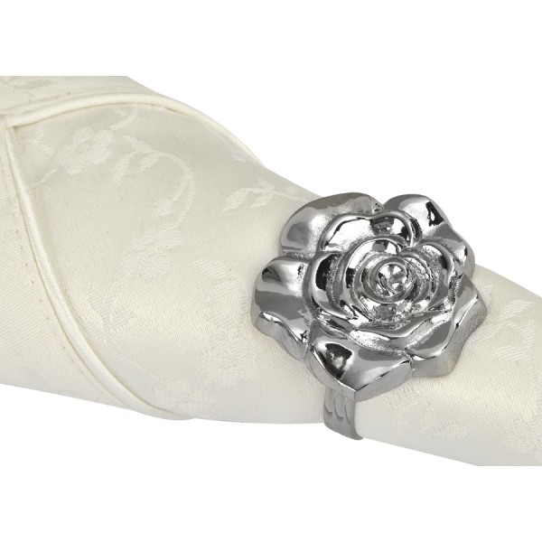 Obrączka na serwetę Róża silver