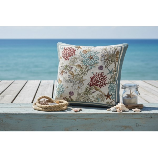 Poszewka dekoracyjna 45x45 cm Koralowce i Muszelki 705