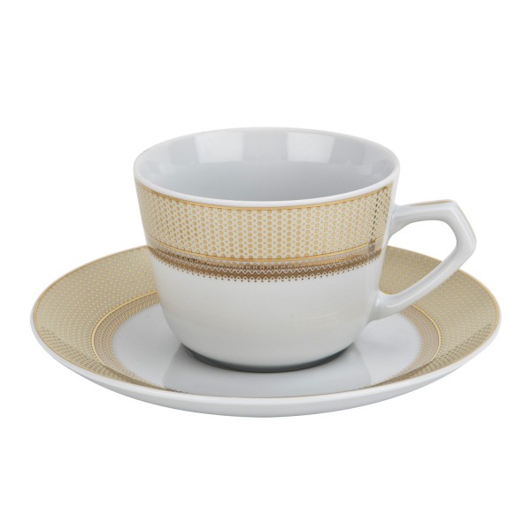 Zestaw 6 filiżanek 200 ml + spodki Amaro Gold