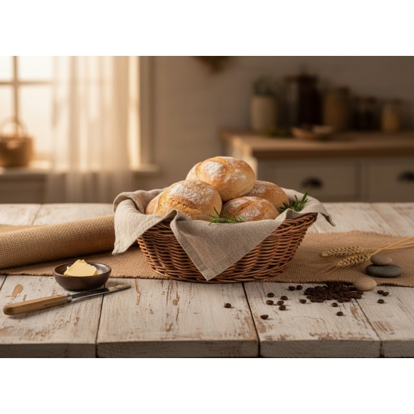 Koszyk okrągły 20 cm Sino brązowy