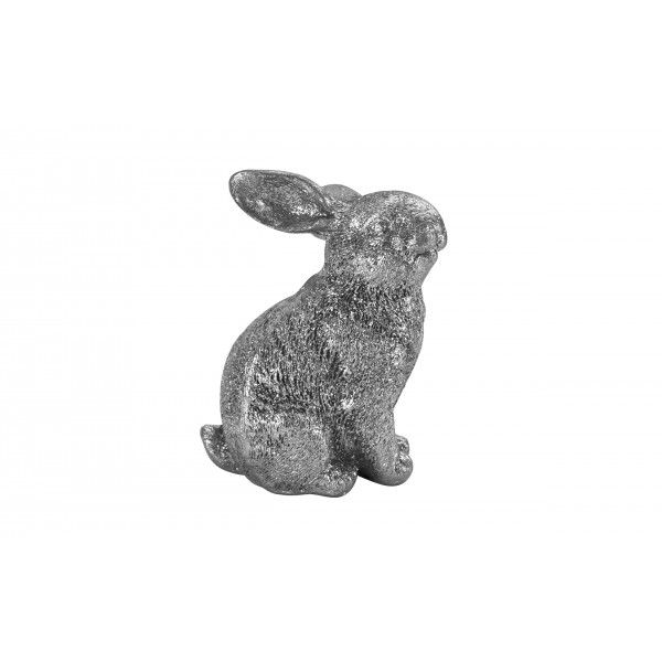 Siedzący zając w kolorze srebra