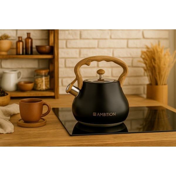 Czajnik tradycyjny z gwizdkiem 2 L Flavio czarny