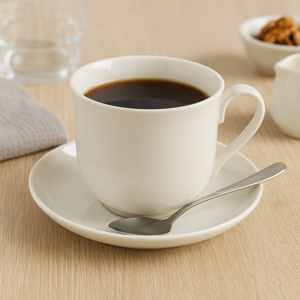 Filiżanka porcelanowa 400 ml + spodek Bella krem