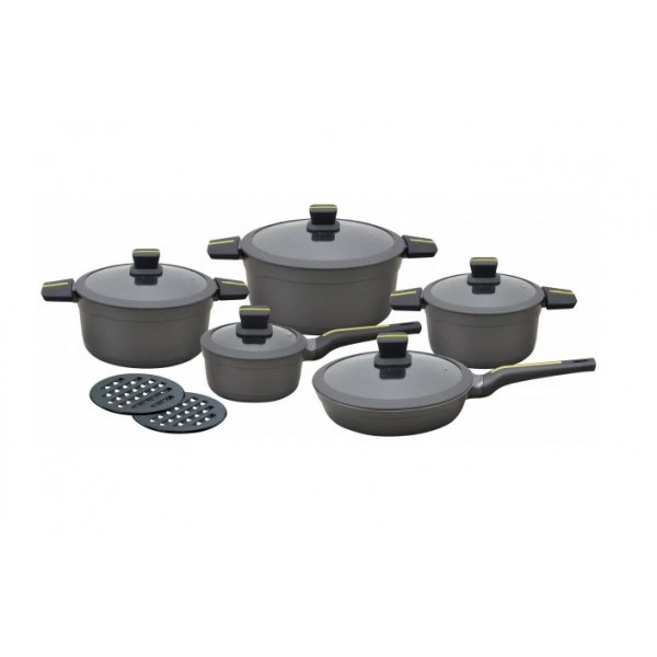 Komplet garnków 12 el. Dolce szary KB-7358