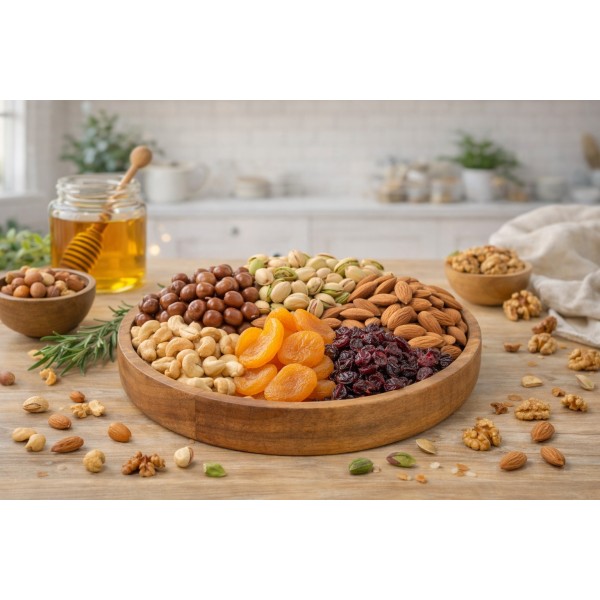 Drewniany talerz 20 cm z wysokim rantem Akacja