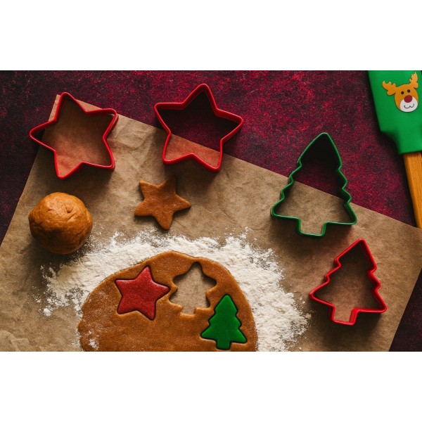 Zestaw 3 wykrawaczy do ciastek mix gwiazdka choinka