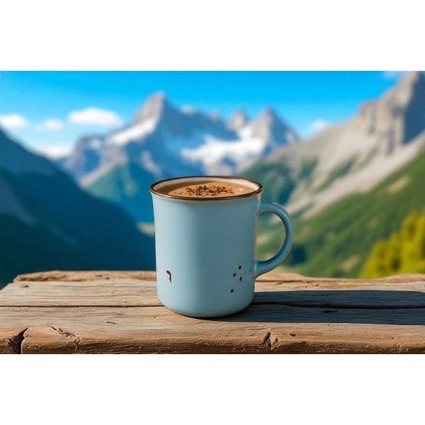 Kubek ceramiczny 320 ml Garnuszek niebiesko-biały