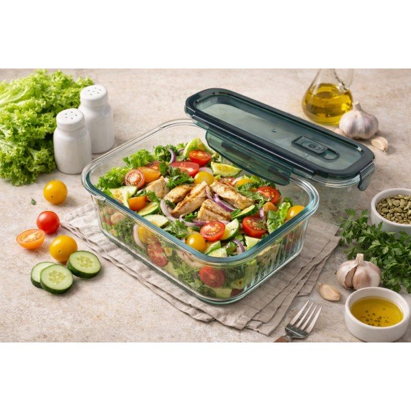 Pojemnik szklany 1 L na lunch żywność Rillet AMBITION