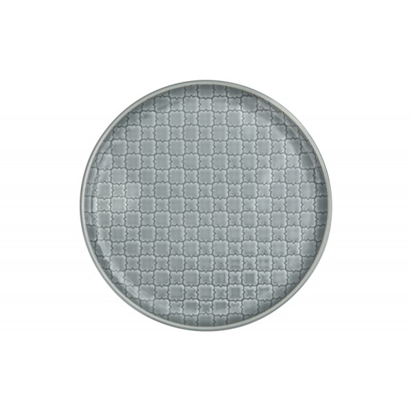 Talerz płytki deserowy 20cm Marrakesz szaro-niebieski K9