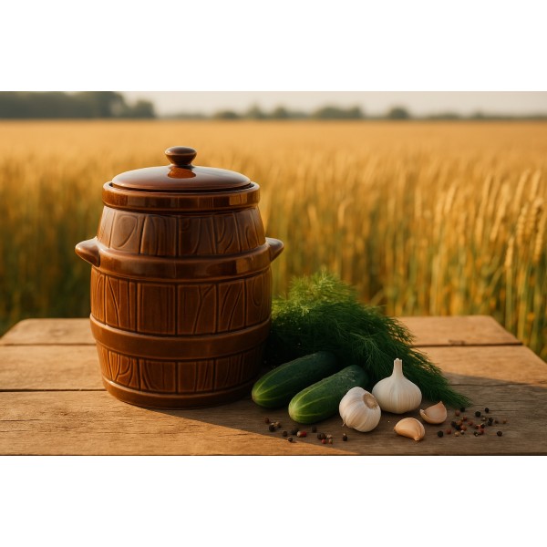 Beczka ceramiczna 3 L hermetyczna brąz