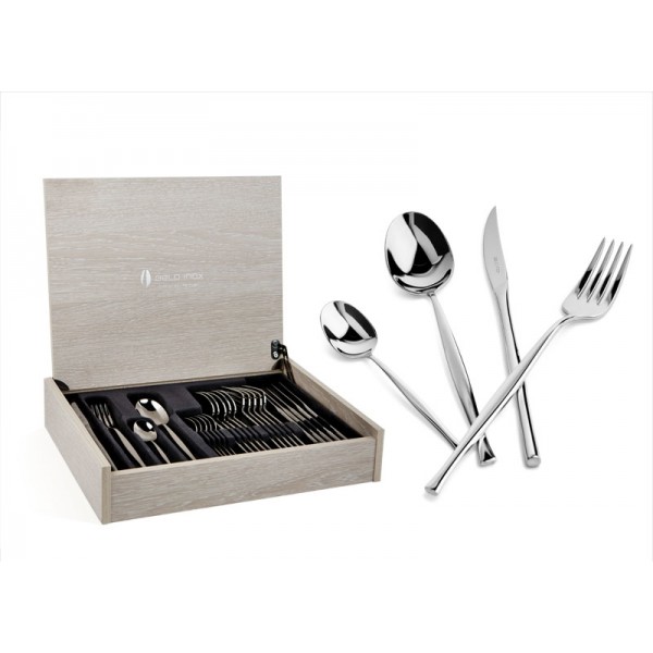 Sztućce Luna 6/24 w kasecie drewnianej