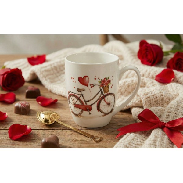 Kubek classic 360 ml z zaparzaczem Rower Serce