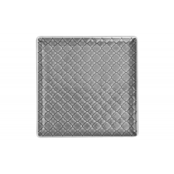 Talerz płytki kwadratowy 17cm Marrakesz szary K1