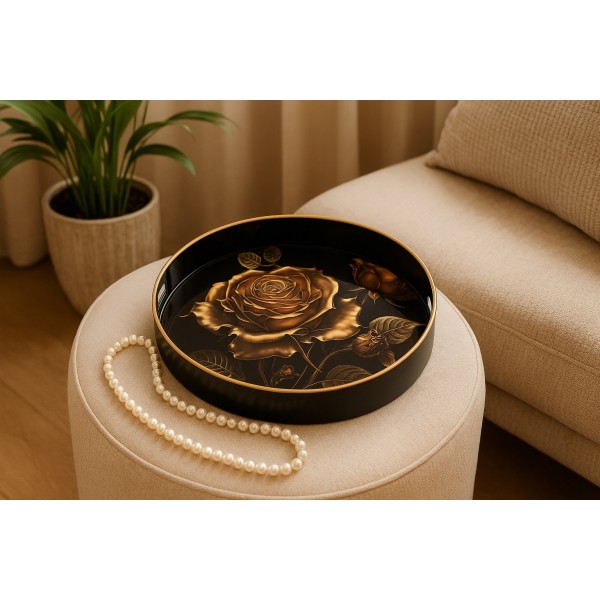 Taca dekoracyjna 37 cm Złota róża 172023