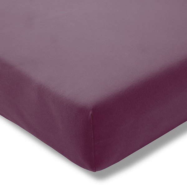 Prześcieradło z gumką jersey 120x200 cm AUBERGINE feinjersey