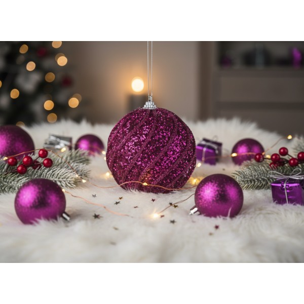 Bombka 10cm (2 szt.) różowa