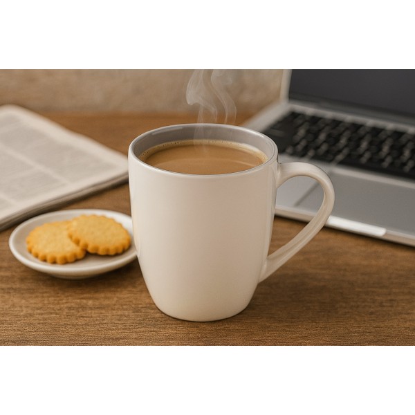 Kubek porcelanowy 470 ml Biały - jasno szary