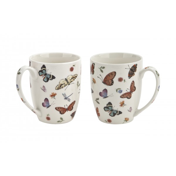Komplet 2 kubków porcelanowych 350 ml Butterflies