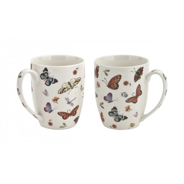 Komplet 2 kubków porcelanowych 350 ml Butterflies