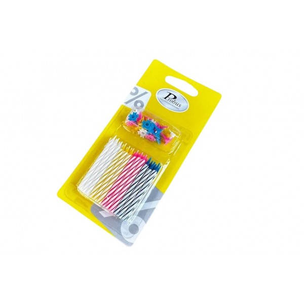 Świeczki urodzinowe 24 szt. kolorowe