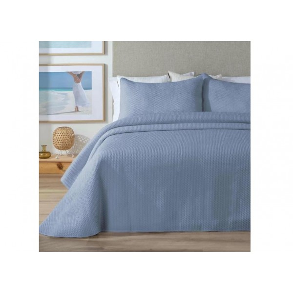 Komplet Narzuta Bouti Nesty Wash 190x270cm + poszewka 50x70 cm niebieska