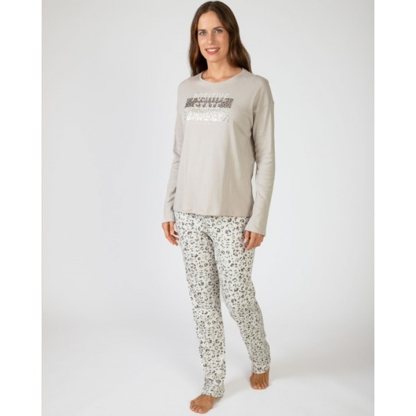 Piżama damska rozm. L P751256 – kolor beżowy