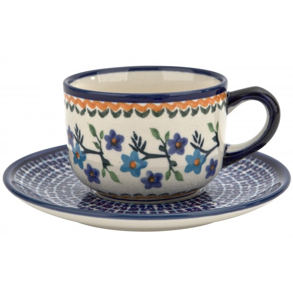 Filiżanka 220 ml ze spodkiem Bolesławiec Dekor 1154A