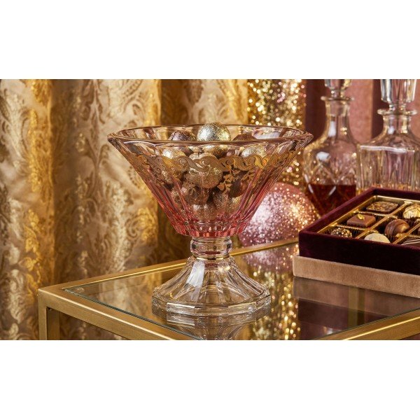 Misa kryształowa 26 cm na nodze PINK-FT-D