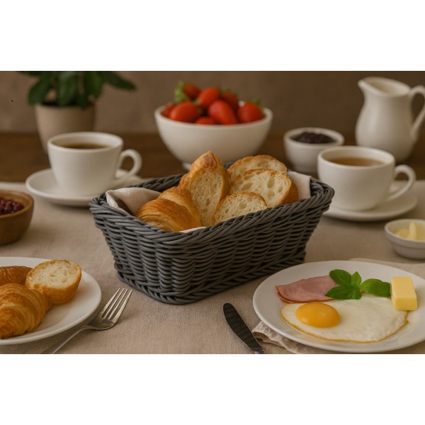 Koszyk pleciony 22x15,5x7 cm szary 7803