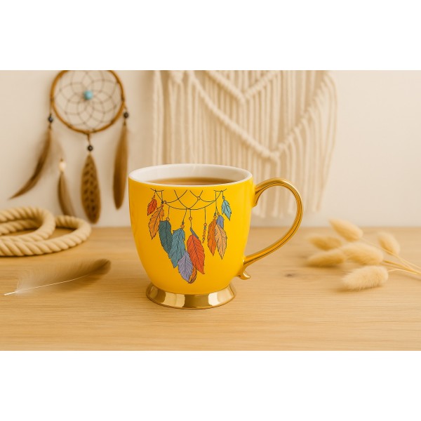 Filiżanka na stopce 400 ml Exotic Żółta