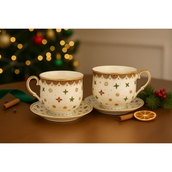 Komplet 2 filiżanek do espresso 150 ml + spodki Casablanca