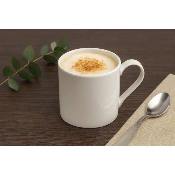 Kubek porcelanowy 400 ml szeroki kremowy