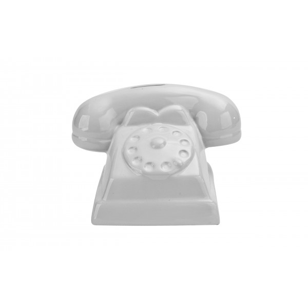 Skarbonka ceramiczna Telefon biały 18x13 cm