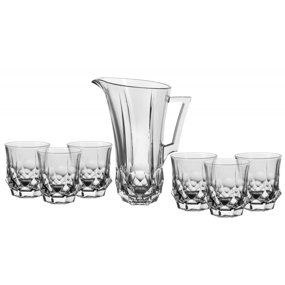Komplet kryształowy dzbanek + 6 szklanek Bohemia